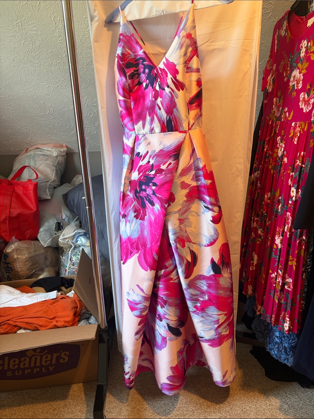 Floral Print Pink & White Wide-Leg Jumpsuit